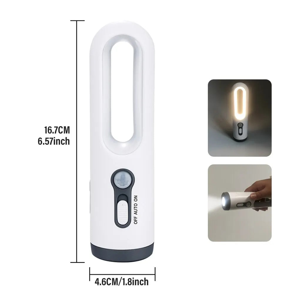LED Motion Sensor Night Light 2 in 1 Portable Flashlight with Dusk
